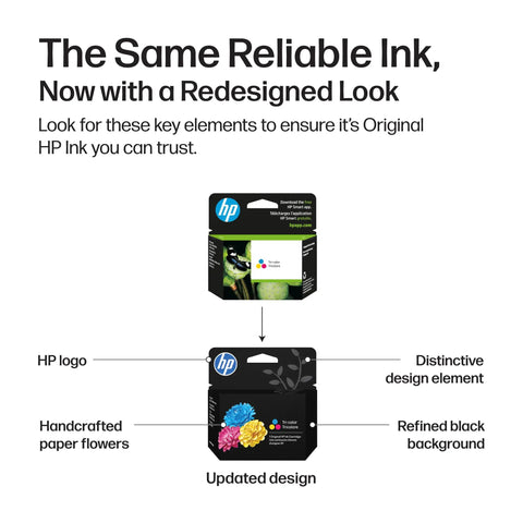 Go To Ink Cartridge Combo Pack Delivering Fresh Black And Rich Tri Color Prints For Envy Inspire And Photo Printer Models With Instant Ink Ready Compatibility Ensuring Flawless Pages And Hassle Free Workflow From Start To Finish, featuring redesigned packaging with HP logo.