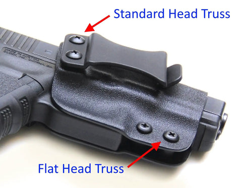 Close-up of Heavy Duty Black Chicago Screws And Binding Posts For Leather Straps and Belts with Thru Hole Open Slot Design.