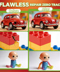 Before and after images showcasing Hella Fast Drying Super Glue For Plastic Repair And Model Fixing for cars and toys.