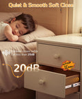 Heavy Duty Full Extension Side Mount Drawer Slides 22 Inch Soft Close Cabinet Runners With Brackets shown with drawer open and child asleep.