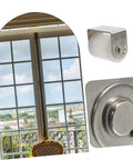 Heavy Duty Stainless Steel And Nylon Sliding Door Roller With No Hassle Glide And Roll Smooth Caster Wheels For Residential Home Renovation Track Replacement System, showing roller closeup and open door.