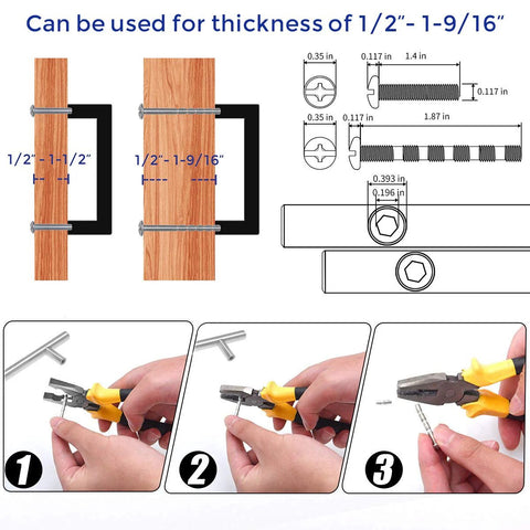 Square Bar Cabinet Handles Matte Black Set Of 10 With 5 Inch Hole Center installation guide diagrams