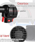 Pro Grade Electric Blind Rivet Gun Featuring A Smooth 27mm Stroke And No Fuss Auto Ejection System showing gearbox and grid vent detail.
