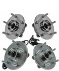 Heavy Duty Wheel Hub Bearing Kit Front And Rear Four Piece Setup For Dodge Journey 2009 To 2020 close-up view of two pairs of hubs.