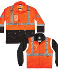High Visibility Reflective Thermal Jacket Set With Outer Rain Shell Four In One Design for work in minus thirty Fahrenheit weather