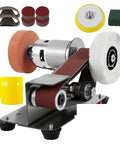 Ultra Compact Mini Belt Sander And Knife Sharpener Machine With Grinder Set For DIY Polishing, edge sharpening, and precision angle control.