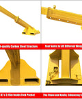 Professional Forklift Telescopic Boom Crane Attachment Hoisting 11000 Lbs Without Sweat includes carbon steel structure and adjustable fork pocket.
