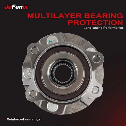 Heavy Duty 2 Pack Front Wheel Hub Bearing Assembly 5 Lug With Abs Direct Replacement For Toyota Rav4 shows multilayer bearing with seal rings.