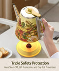 Retro 1L Electric Kettle Cordless 800W Fast Boil Double Wall 304 Stainless Steel BPA Free Auto Shut Off Compact One Cup Brew Buddy For Tea And Coffee Eduardo Recife Collaboration Edition with floral print, held by person