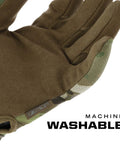 MultiCam Tactical Work Gloves with Secure Fit and Flexible Grip, synthetic leather palm, touchscreen friendly, small size