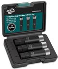 Heavy Hitter 10 Spline Lug Nut Socket Set 3 Piece Deep Well Impact Wrench in storage case for auto repair.