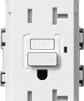 Self-Testing 20-Amp Tamper-Resistant Receptacle With Test Button Every 30 Seconds, Satin Snow Finish, front view