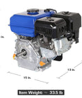 7HP Gas Engine Horizontal Shaft Replacement Motor, 212cc 4 Stroke OHV Industrial Grade, 3/4 Inch Shaft Diameter side view