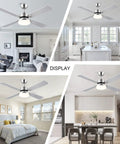 Ceiling Fan With Lights And Remote No Fuss Install For Bedroom In Industrial Minimalist Style With 5 Blades And Brushed Nickel Housing