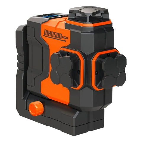 Orange and black Self Leveling Laser Level With GreenBrite Technology And Magnetic Base, Three 360 Degree Planes on white background.