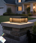 Outdoor Post Light 11.8 Inch Column Lamp Hardwired For Patio Driveway Gate Waterproof 3000K Warm LED Pillar Lighting on stone post