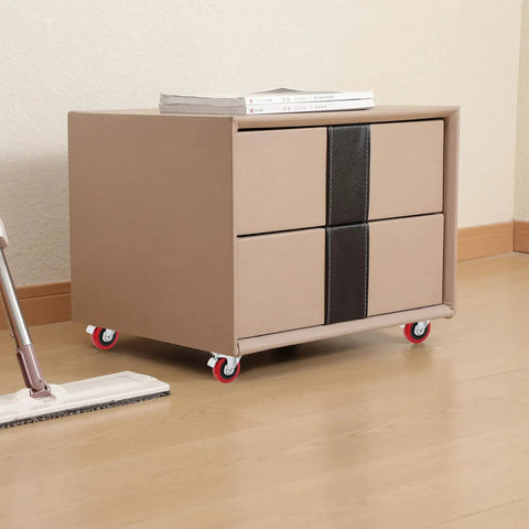 4 Piece 3 Inch Stem Mount Swivel Casters With Double Locking Brakes Built From Durable Steel Tough Industrial Rubber Wheels For Heavy Utility Carts And Furniture on a storage box.