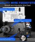 Five In One MIG Welder 250A Multiprocess Workhorse with spool gun, wire feed system showing 10LB spool capacity and control dials.