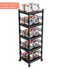 Super Badass Heavy Duty Carbon Steel Shelving Unit With Kickass Four Tier Layout For Garage And Kitchen Organization holding water bottles.