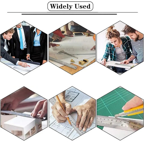 Premium Grade Portable Woodworking Ruler Positioning Adjuster And Scribing Locator in use for layout and design projects.