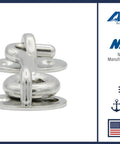Bulletproof 316 Marine Grade Stainless Steel Hook And Eye Latch For Sailboat Doors Hatches And Bulkheads, close-up view.