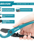 Pex Cutter 1-1/4 Inch Pipe Cutter for PEX Tubing, heavy duty aluminum alloy tool with SK4 sharp blade, side view