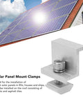 Heavy Duty Solar Panel Clamp Kit Includes Ten Piece Anodized Aluminum Z Bracket Set For RV Tile House Roof Universal Rail Mount close-up