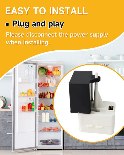 Pro Grade Refrigerator Compressor Start Relay And Overload Capacitor Replacement Kit shown for easy installation next to fridge.