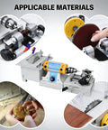Kick Ass Heavy Duty Flex Shaft Polishing Machine For Jewelry Drilling Jade Carving Wood Crafts Metal Grinding And Fine Detail Work With Premium Aluminum Extension Tube shown with various used materials and tooling details.