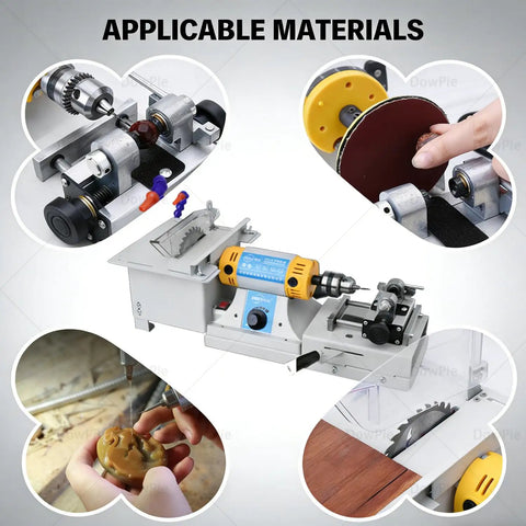 Kick Ass Heavy Duty Flex Shaft Polishing Machine For Jewelry Drilling Jade Carving Wood Crafts Metal Grinding And Fine Detail Work With Premium Aluminum Extension Tube shown with various used materials and tooling details.