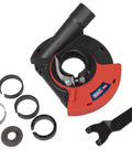 Adjustable Angle Grinder Dust Shroud With Swivel Hose Hookup And Slick Edge Guard Fits 115 To 125 Mm Tools for dust collection components.