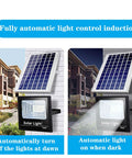 Solar Security Lights 200W300W400W800W, Solar Powered Floodlights Led H, showing automatic light control with solar panel.