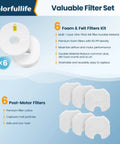 Six Pack Foam And Felt Vacuum Filters And Six Post Filters Replacement Kit For Shark Rocket HV292 HV300 HV300W HV301 HV302
