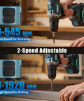 Heavy Duty Cordless Drill And Driver With Badass Brushless Motor Killer 75 Nm Torque showcases low and high speed settings for versatile tasks.
