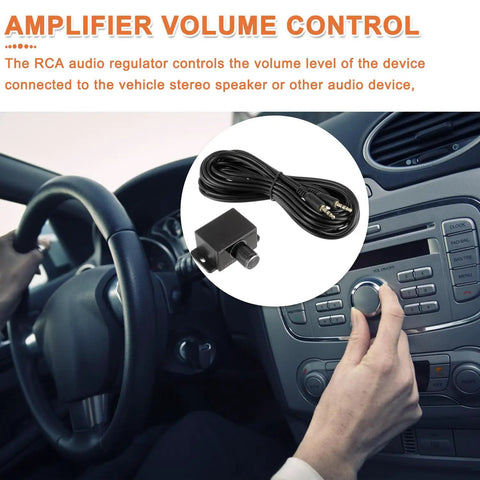 Universal Car Amplifier Level Controller With 3.5mm Cable Sub Amp Gain Knob in vehicle dashboard setting