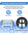 6L Ultrasonic Cleaner With Digital Knob Control 150W Heating And 40Khz Timer Deaerator Bath showing advanced transducer technology.