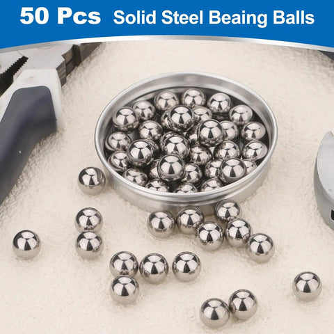 Fifty Piece 3/8 Inch Precision Bearing Balls Crafted From Premium 440C Stainless Steel Delivering G10 Grade Accuracy in a tin.