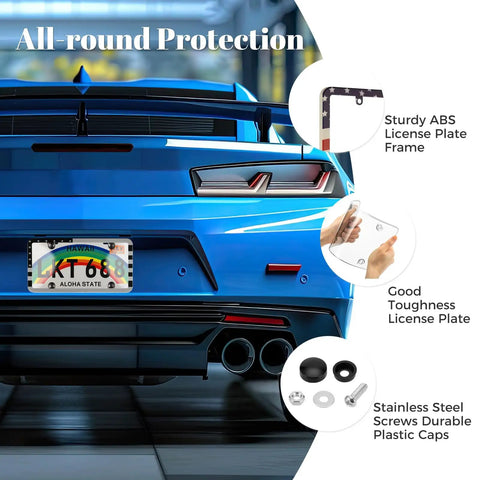 2 Pack Clear License Plate Protector Frames For Front And Rear No Hassle Install With Screws Caps ABS Car Frame Fits Any Standard US Plates