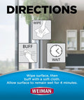 Disinfecting Electronic Wipes For Screens And Devices Keep Your Gadgets Clean On Laptops Computers Tablets And TVs With A Safe Quick Dry Formula And Wipe Then Air Dry Convenience For Non Porous Surfaces, directions image showing wipe, buff, and wait steps.