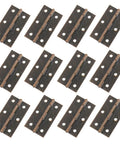 Heavy Duty Folding Butt Hinges 2.5 Inch Iron With Red Bronze Finish 12 Pack arranged in a grid on a white background.