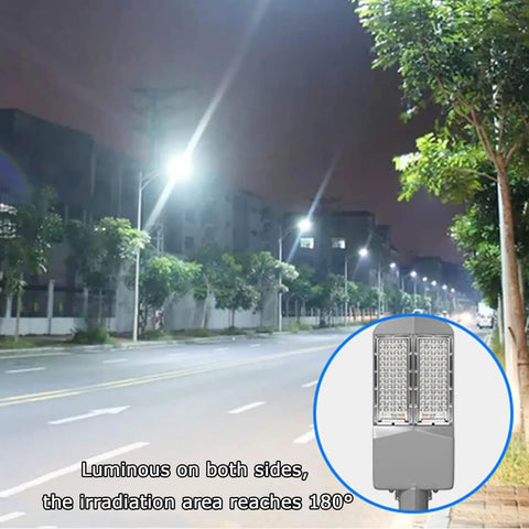 High Performance Badass 7000W Remote Solar Street Light With Dang Tough IP65 Waterproof Build illuminating a street at night.