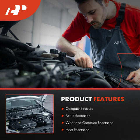 Mechanic inspecting car engine with features list for Engine Harmonic Balancer Crankshaft Pulley For 1993-1995 Mazda 626 MX-6 And Ford Probe 2.0L L4