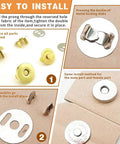 Hella Secure 50 Pack Silver Tone Magnet Closures Replace Velcro On Handbags Jackets Totes Craft Projects No Sweat Prong Install installation guide.