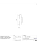 Workhorse 2 Inch Bore Four Bolt Flange Bearing Unit With Rugged Cast Iron Housing and Felt Seals side view drawing.