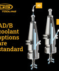 CAT40 ER40 Collet Chuck For CNC Milling Tools With 5 Inch Gage Length, showcasing AD/B coolant options in precision tool holder.