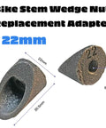 22mm Bike Stem Wedge Nut Replacement Adapter, M8 Thread, Durable Chrome Steel Finish