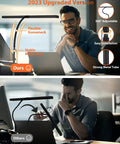 Adjustable Clamp Mount Desk Lamp Featuring Three Custom Color Temperatures And Ten Smooth Brightness Levels For Killer Eye Care Reading And No Sweat Desktop Workspace Upgrades Daily with flexible gooseneck and metal tube.
