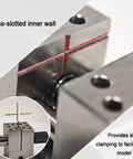 Split Type Mini Bench Vise With Table Clamp And Base For Precision 0.005mm Clamping, stainless steel close-up with cross-slotted inner wall