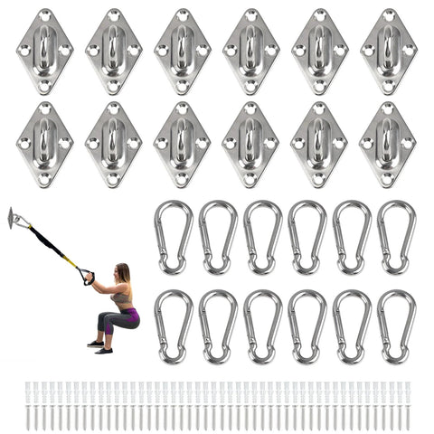 Wall Mount For Resistance Bands With Hooks Space Saving Home Gym Anchor For Fitness Bands And Suspension Training 12 Pack
