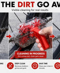 Easy To Use Bike Chain Cleaner Tool With Transparent Design For Real Time Cleaning And A Quick Release Handle For Fast Install in use